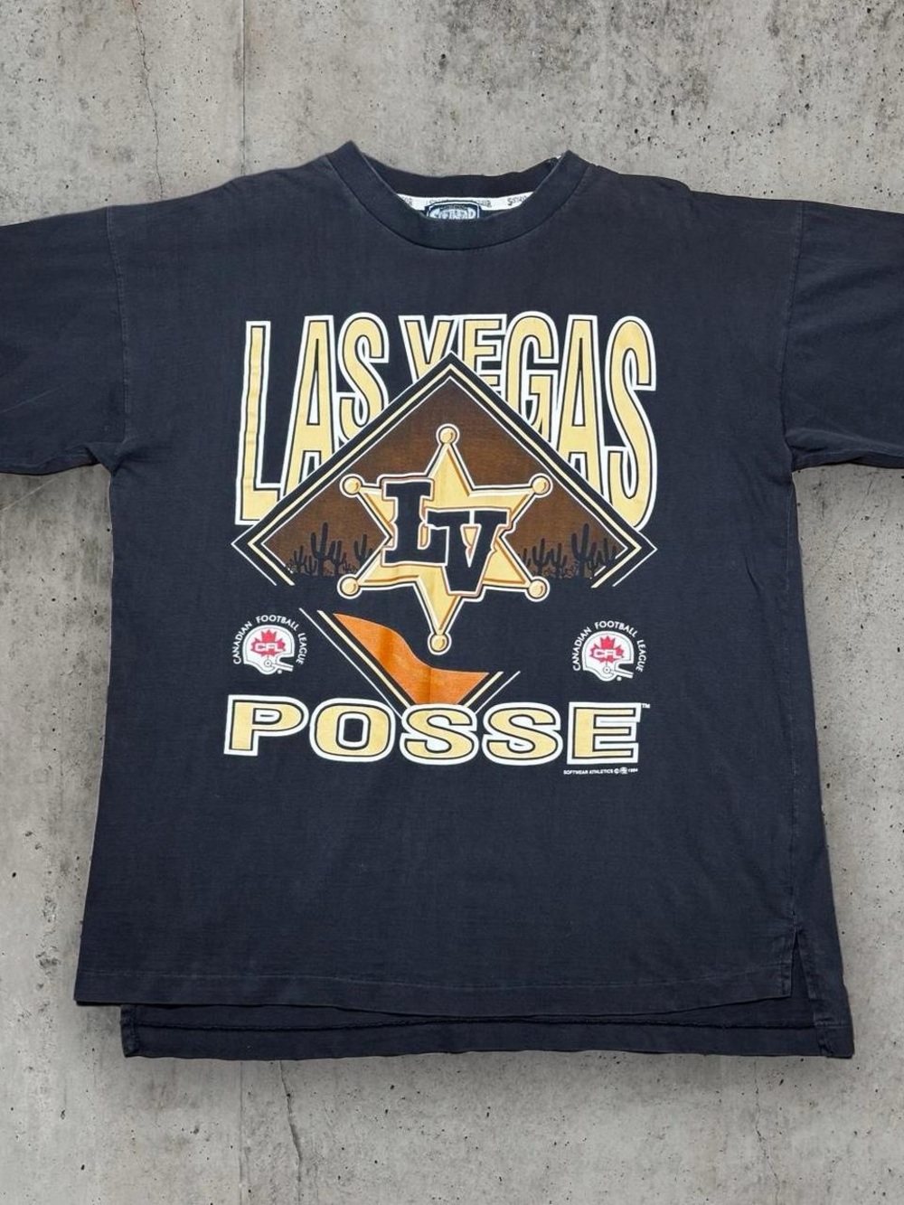 Vintage 1994 Las Vegas Posse CFL T-Shirt Large Softwear Athletics Canada